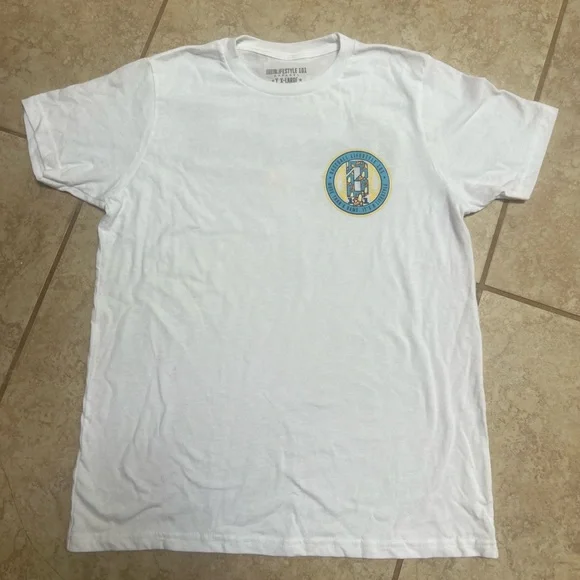 White Tee with Green Graphic - Picture 6 of 10